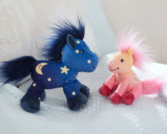 Blue Plush and Pink Plush