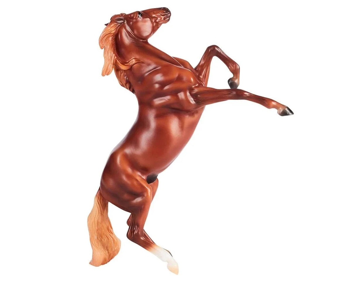 Rearing Chestnut Mustang Model Horse Collectible